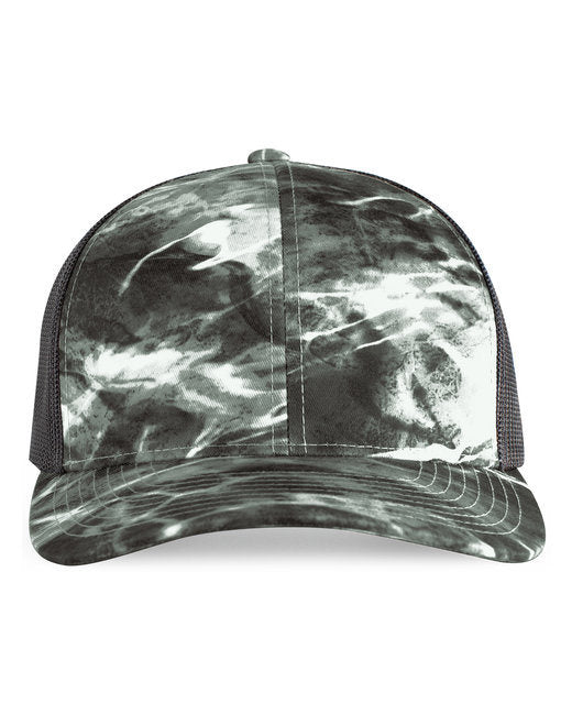 Pacific Headwear 107C Snapback Trucker Hat Doba OS BLK TIP/ LT CHRC